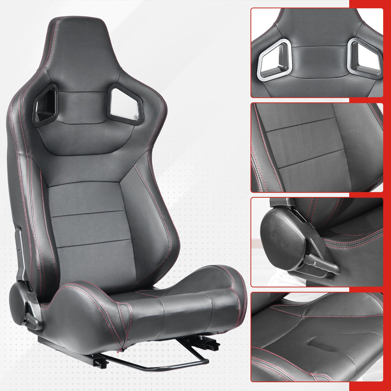Blue Racing Seats FREEMOTOR802 Racing Seats Pair – Reclinable Sport Bucket Seats With Dual Lock Sliders, PU Carbon Fiber Look, Black & Blue Safety 1st Car Seat