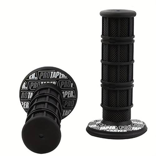 2pcs of durable synthetic rubber motorcycle grips ergonomically designed handles suitable for off road motorcycles and bicycles featuring a textured end design for control