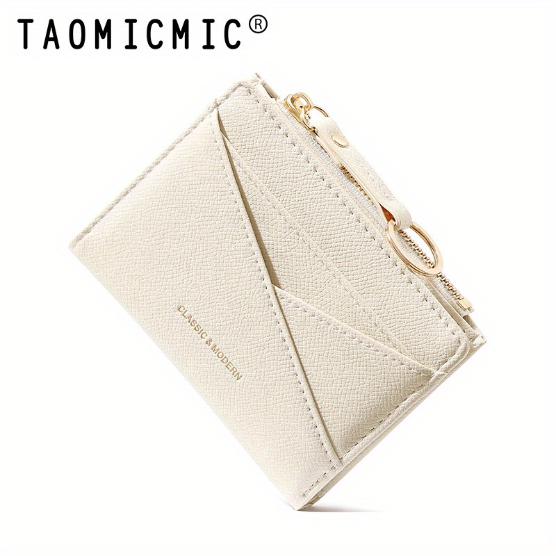 Image of 2025 New Women's Wallet Short Irregular Design Ultra-thin Portable Bi-fold Zipper Key Chain Coin Purse