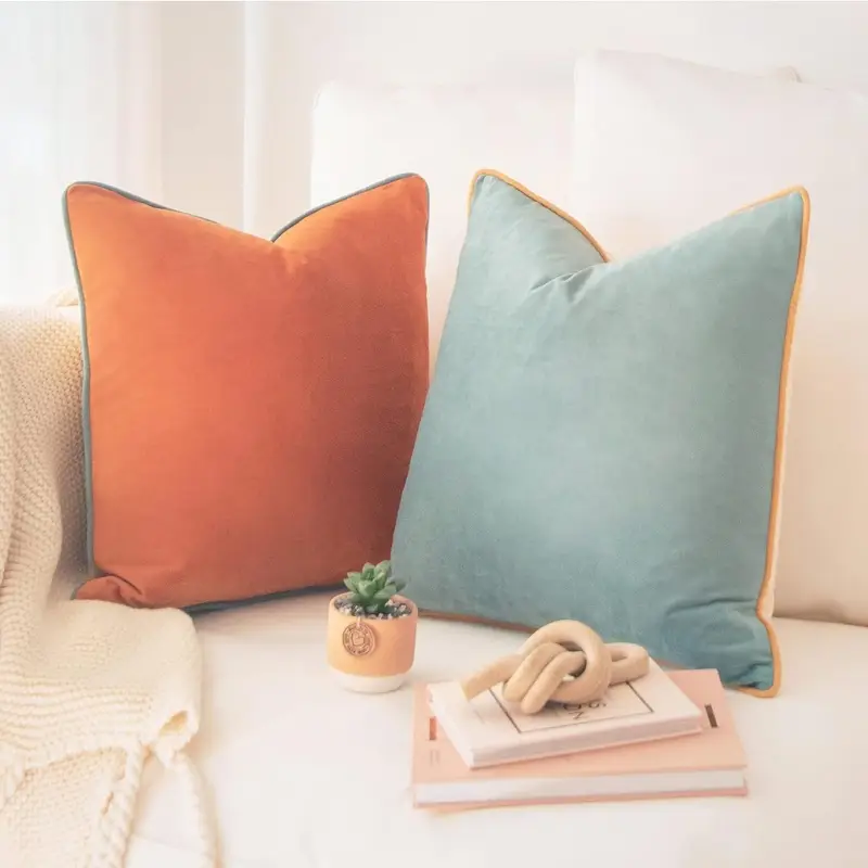 2pcs velvet modern double sided design cushion cover decorative pillow cover mixed decoration excluding pillow core Product details 3