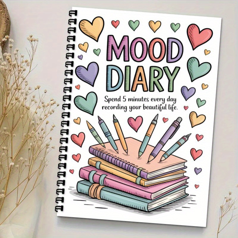 E-shop Selbstfürsorge Emotionsjournal | Spiralgebundenes Notizbuch, Mehrfarbiges stapelbares Notizbuch, Herzförmiges Design – Das perfekte Geschenk für