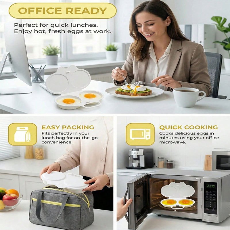 Microwave Steaming Egg Box, Double Compartment