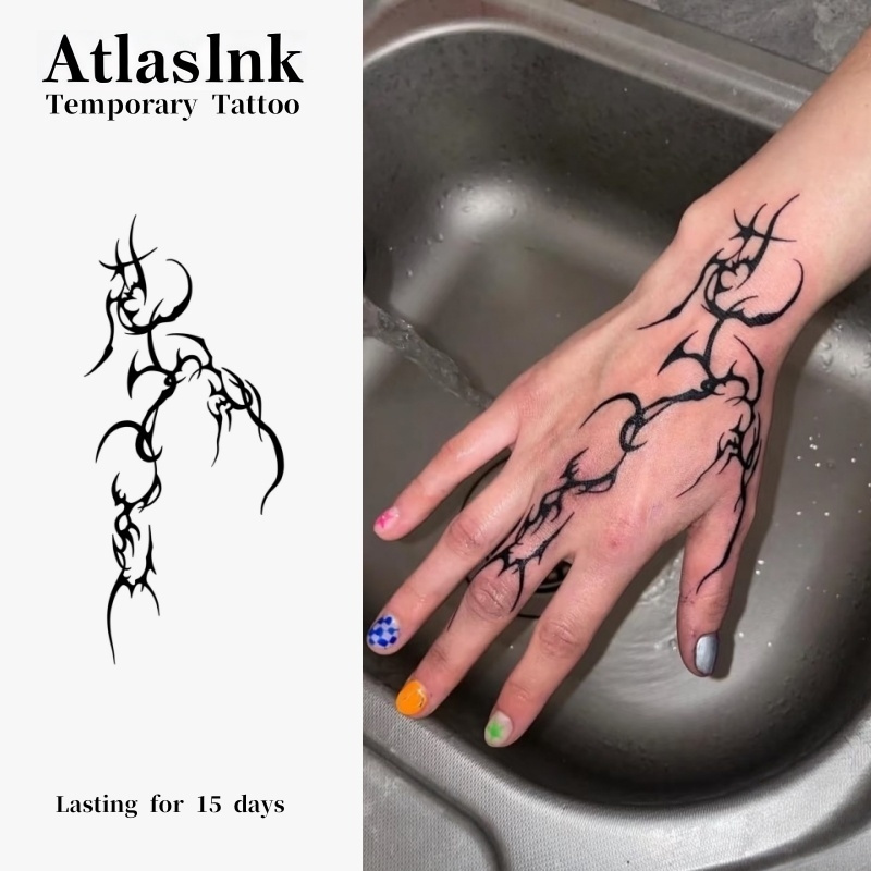 Devil Lightning, Mysterious Feeling. Made Based On Plant Ingredients, No Tools Required, Just Lightly Press And Paste, And Life For About 15 Days. Halloween