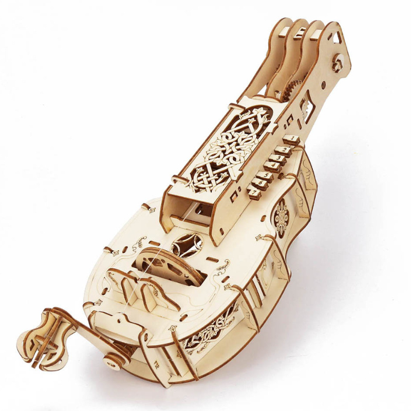 Mechanical Models 3-d Wooden Puzzle - Mechanical Hurdy-gurdy Musical Instrument