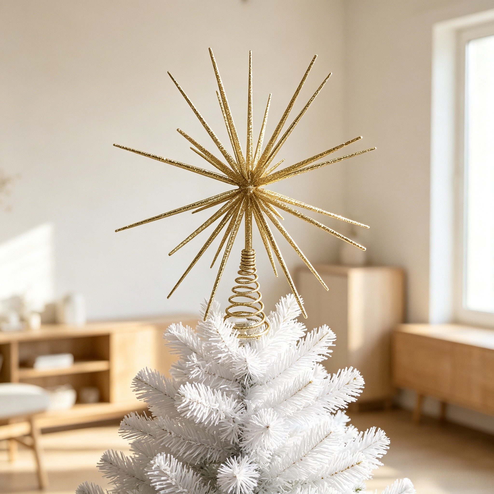 TEMU Christmas Tree Topper Star, Suitable For Christmas, Family Holiday Decorations, And Anniversary Parties, Made Of Durable Plastic And Metal,
