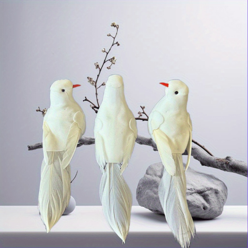 TEMU 3pcs Home Decor Peace White Simulation Home Decoration, Garden Decoration, Home Decoration, Holiday Decoration, Room Decoration, Decorative