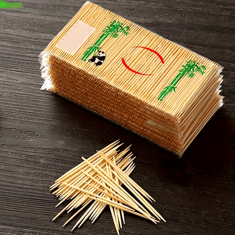 double ended toothpick wooden tooth cleaner multifunctional household fruit skewer portable outdoor toothpick travel essential household cleaning supplies