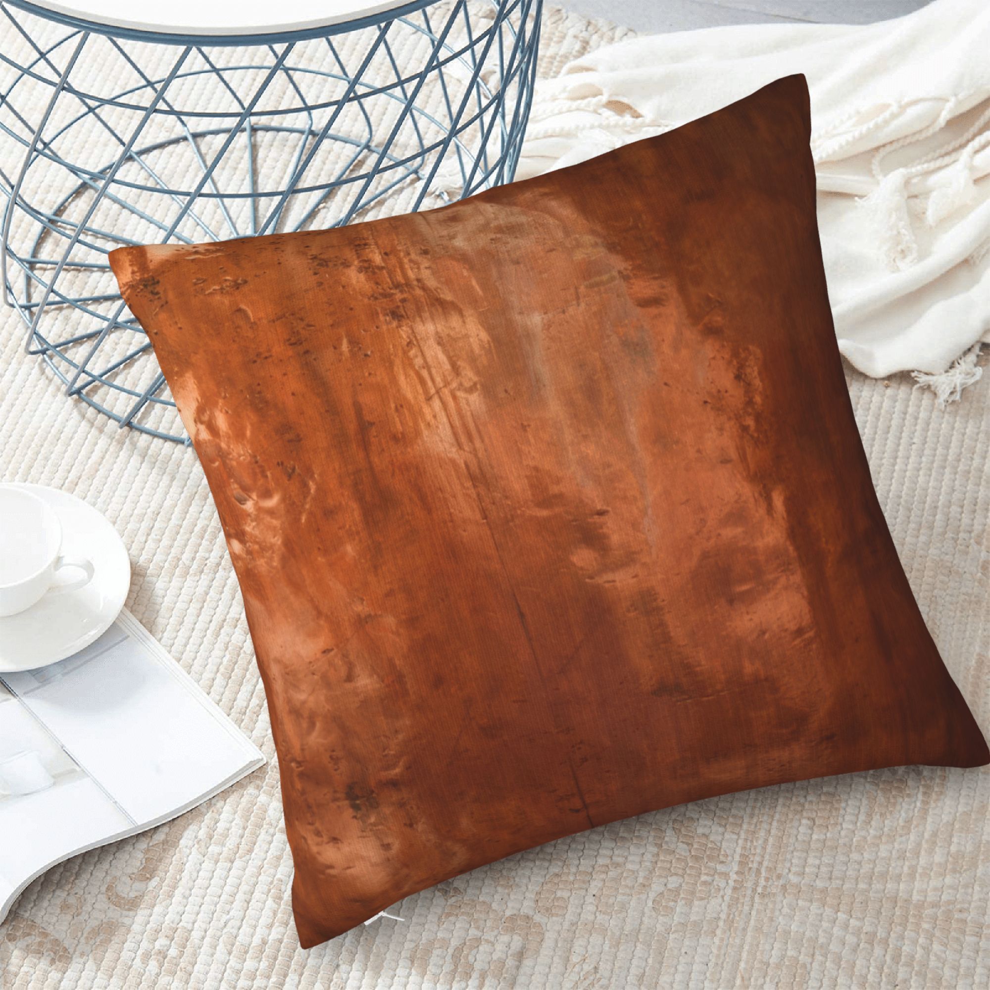TEMU Vintage Bronze Pillowcase, 1pc, Double-sided Print, Soft Fade-resistant Material, Suitable For Decor, Pillow Insert Not Included, Rustic Style