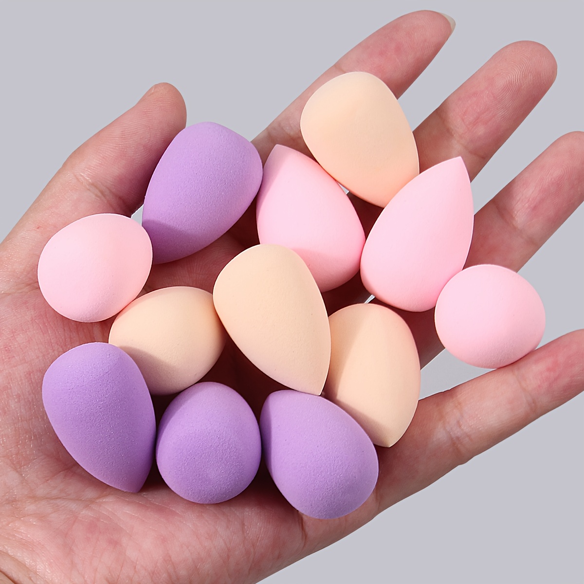 TEMU 24 éponges mini maquillage - Emballées individuellement, hygiéniques de , adaptées aux , douces /violet/beige, idéales pour fond de teint,