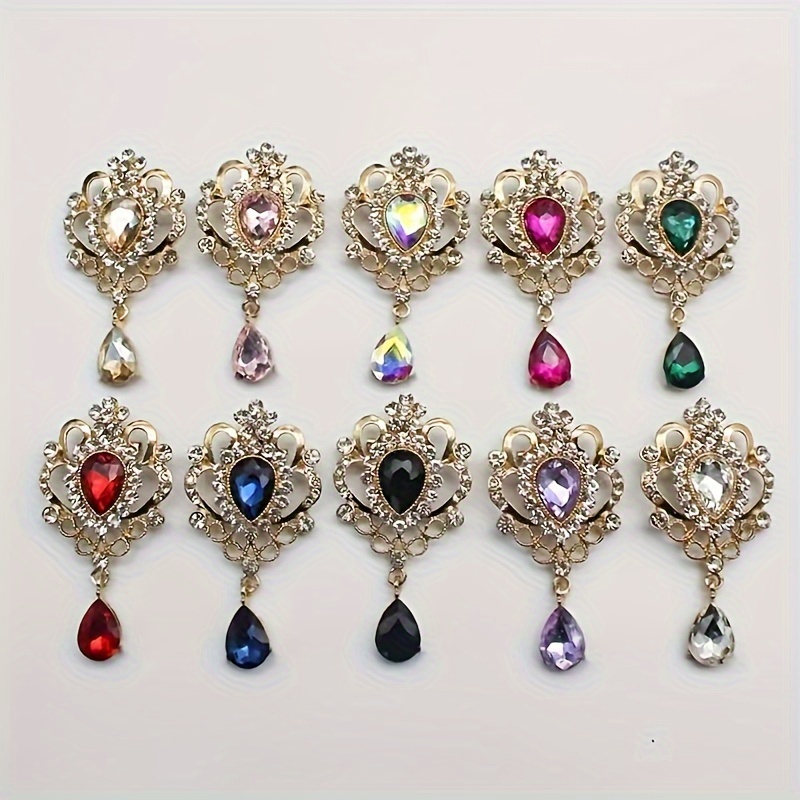 TEMU 10pcs Of Droplet Shaped Detachable Brooch Retro Jewelry Accessories