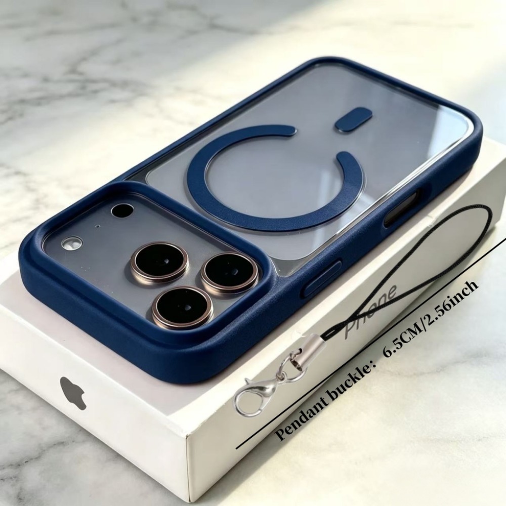 TEMU Phone Case: Set: Phone Case + Charm Clip, Magnetic Soft-edge Case With Wireless Charging, Compatible With Iphone 18 Pro Max, 17 Pro Max, 16, 15,