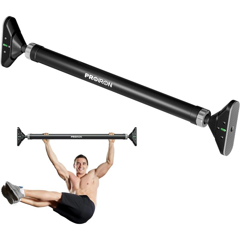 PROIRON Pull Up Bar Doorway Strength Training Chin up Bar Without Screws Adjustable 72cm - 97cm Width Locking Mechanism for Home Gym Exercise Fitness with Level Meter, Load Bearing 200kg