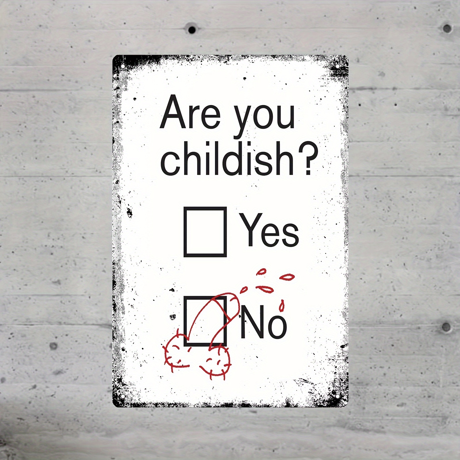 TEMU 1pc Humorous "are You ?" Retro Metal Sign With Yes/no Answer - Vintage Wall-mounted Tin Poster Frame Suitable For Pub, Bar, Shed, Cave & Office