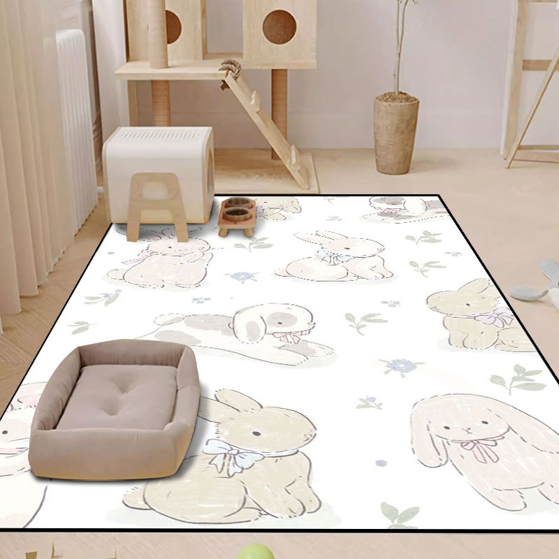 TEMU 1pc Fun Rabbit Pattern Dog Crate Mat, Pet Cage Mat, Non-slip Quick-dry Washable Dog Crate Mat & Dog Kennel Mat, Dog Bed Mat | Washable Non-slip