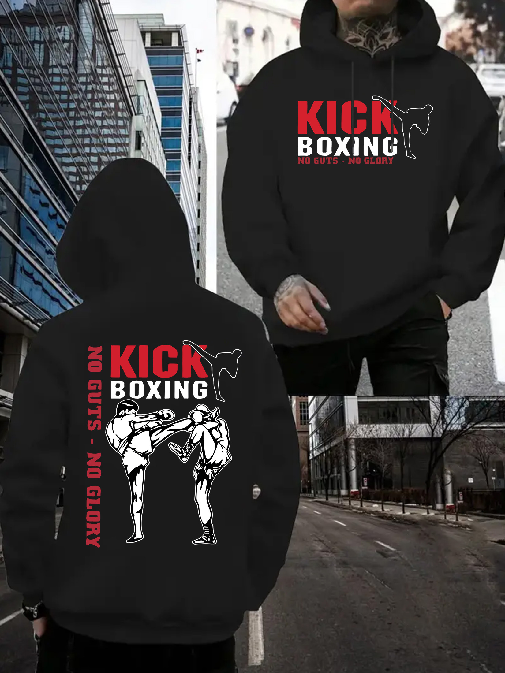 Boksen Tweezijdig Patroon & Design Casual Comfort Heren Hoodie