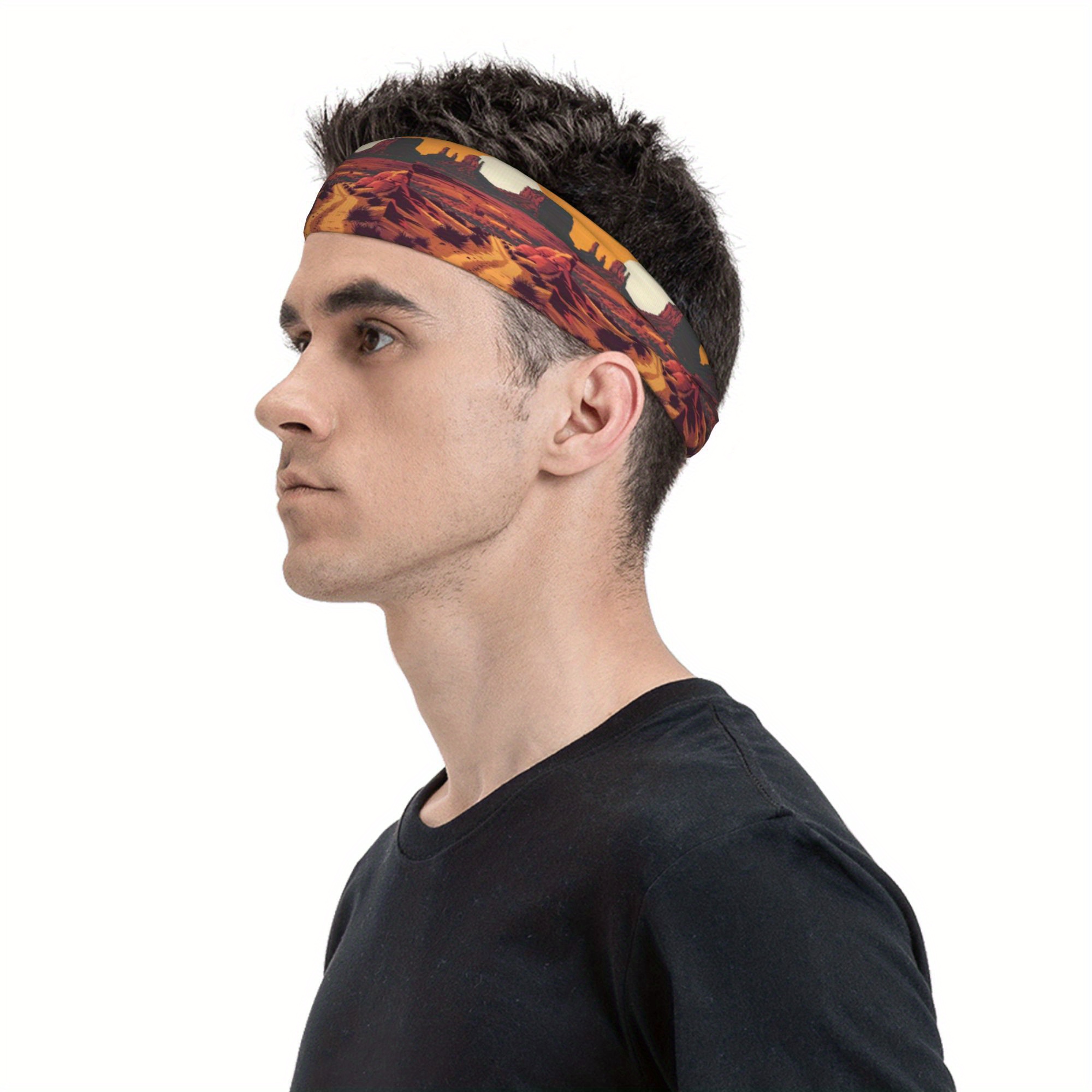 Vintage Western Headband Sweat Wicking Stretchy Breathable Polyester Yoga Gym