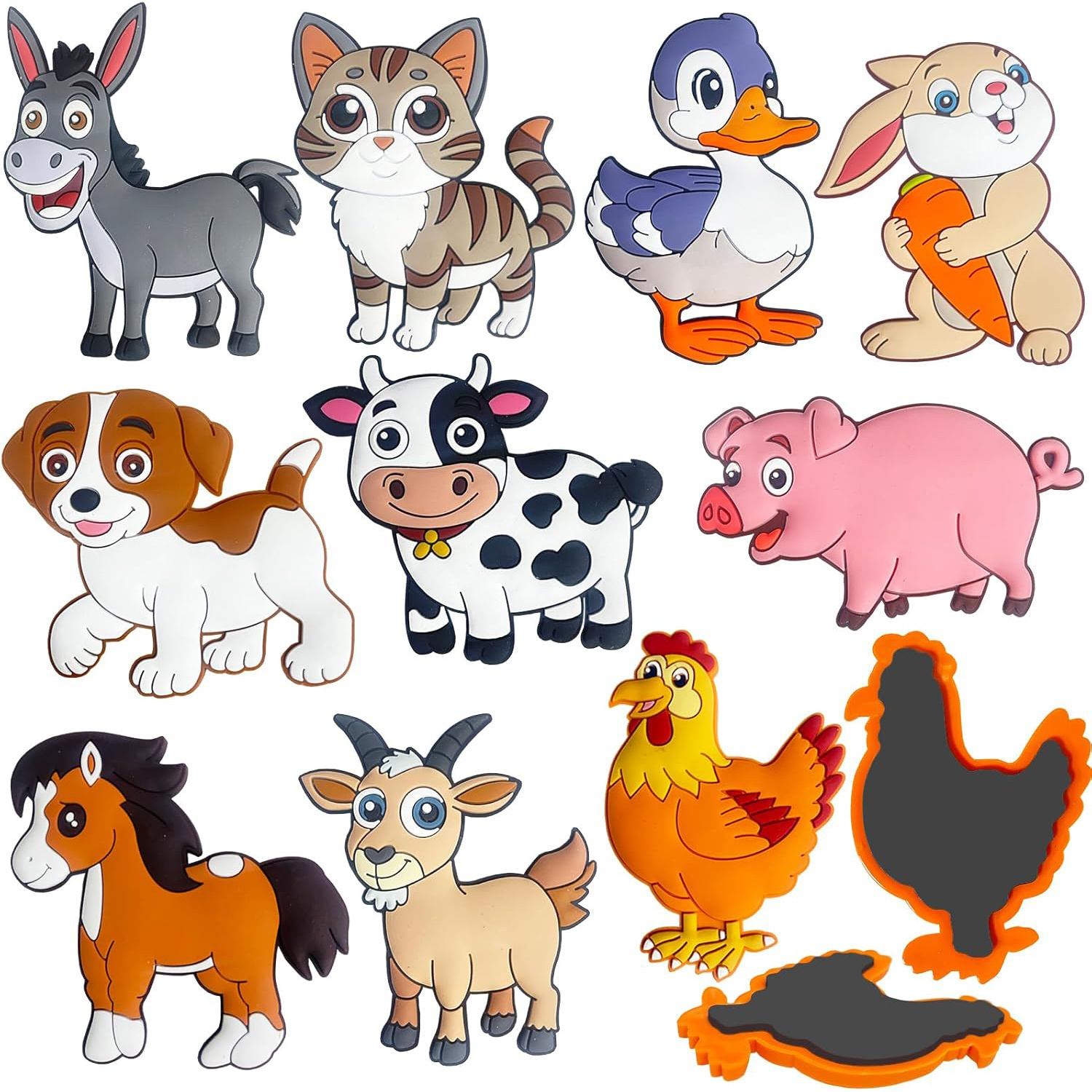 10pcs 2d Flat Insect And Animal Magnets - Large Full Back For Dishwasher/fridge/whiteboard, Educational Tools & Christmas Gift