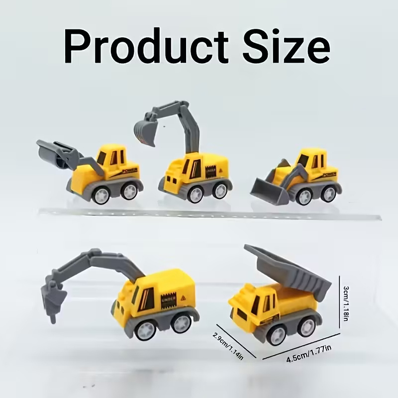 6pcs Construction Vehicles Pull Back Trucks for Kids