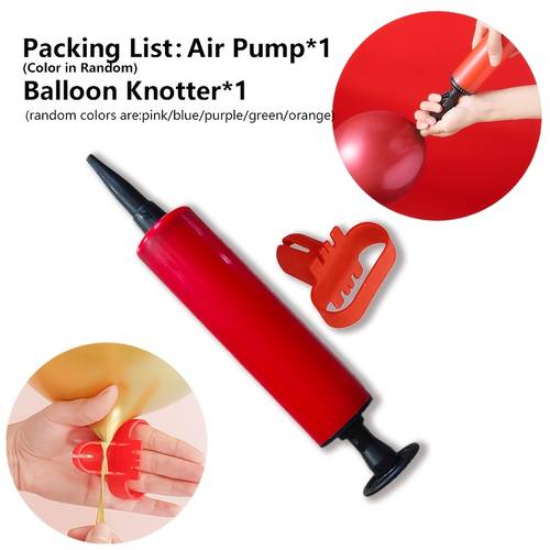 2pcs balloon inflation set four colors pump balloon knotter pump and knotter colors are random suitable for new years parties wedding birthdays halloween decorations christmas decorations