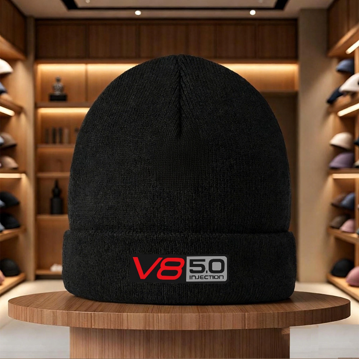 TEMU 1pc 2025 Fashion With Lightweight N Outdoor Red Grey Vn 1 32gal Badge Black Mixed Color Beanie Warm | Fashion Gift Idea | Cold Weather Work Cozy