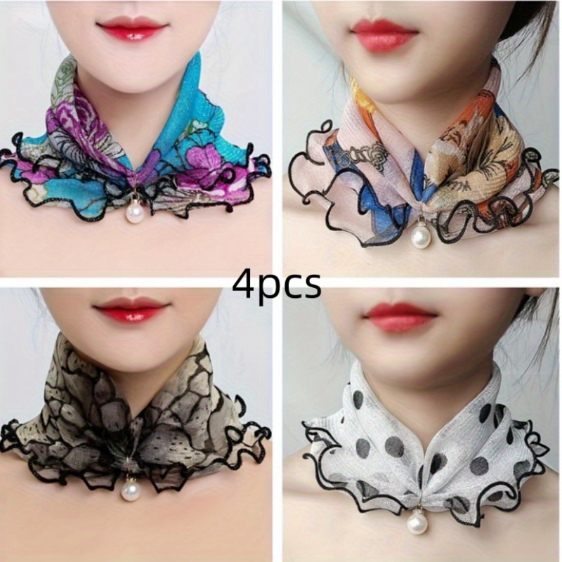 4pcs, Women's Mesh Headscarf, Cicada Veil, Neck Cover, Lightweight For Spring And Summer, Stylish And Elegant, Fully Compatible With Masks - Suitable For All Ages!