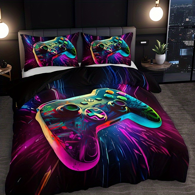 TEMU Parure de lit 3 pièces avec housse de couette de cool (1 housse de couette + 2 taies d'oreiller rembourrage), literie douce et confortable à