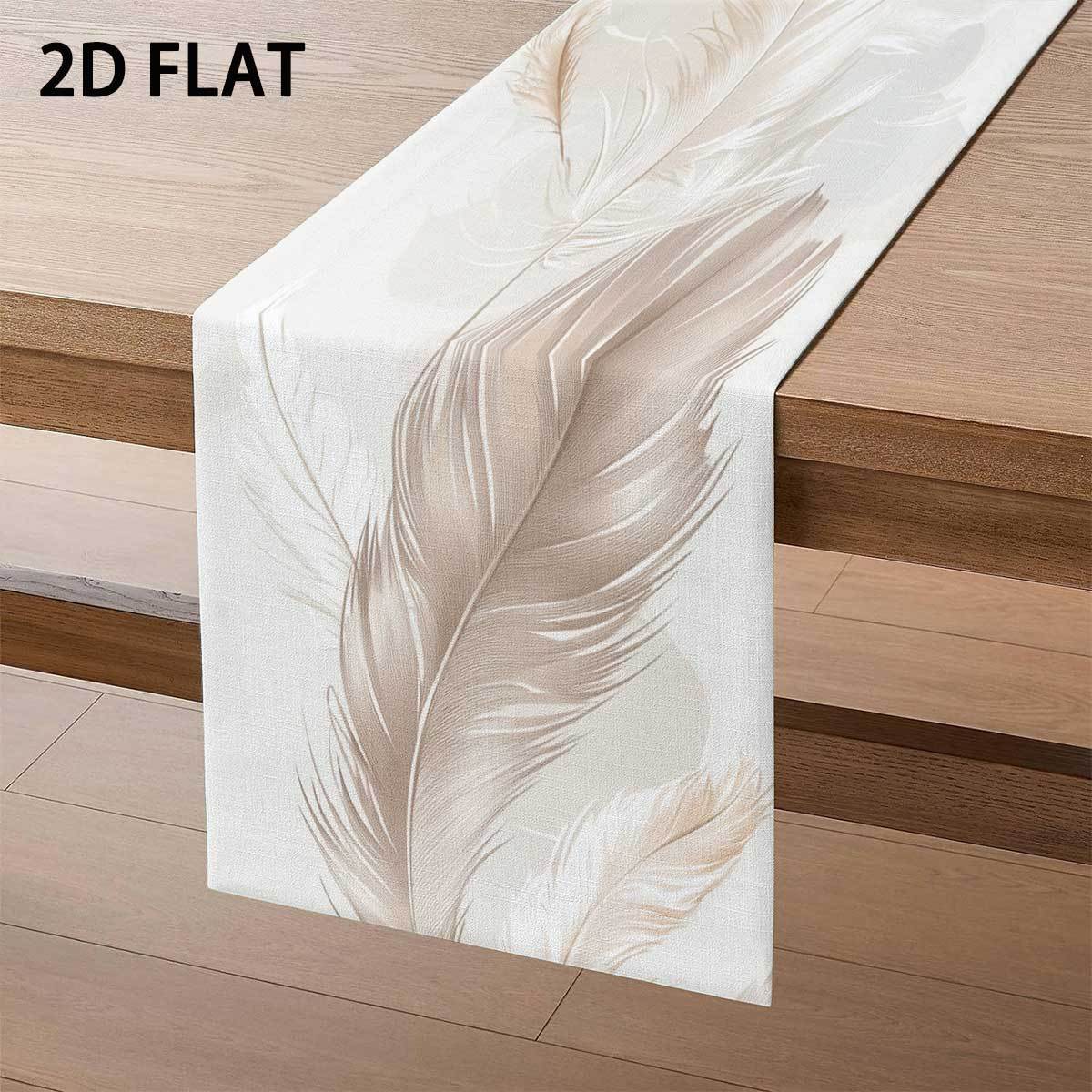 TEMU da 2D con stampa piatta, elegante motivo a piume, a , decorativo da tavolo per decorazioni, decorazioni per la casa, per riunioni di famiglia,