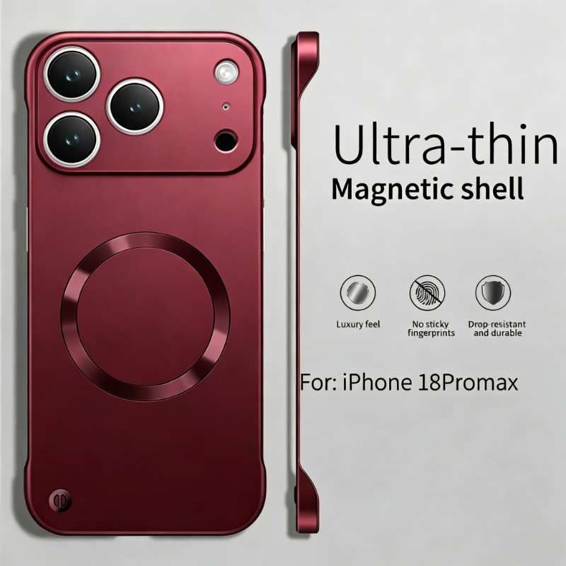 TEMU Coque de téléphone : Peinture métallisée ultra-mince pour étui magnétique pour iPhone 18 Pro 17 Air 16 15 14 13 12 Pro Max, coque rigide cadre