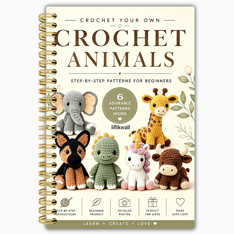 TEMU Home Handmade Crochet Study Notebook, Equipped With 6 Complete Animal Crocheting Diagrams, Used For Beginners. The Tutorial To In Your , Is A