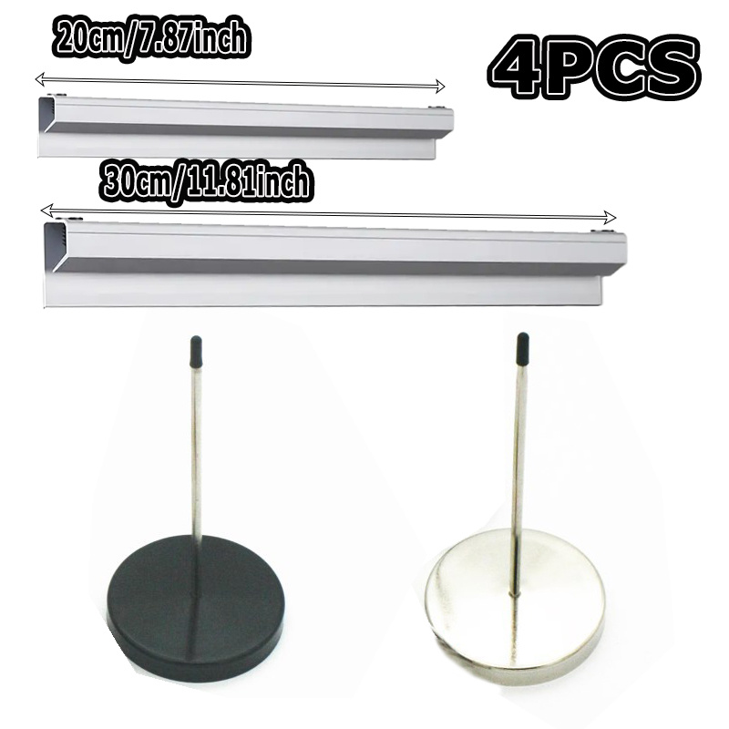 E-shop 4er-Set Restaurant Wandmontage Menühalter + Takeout Clip Set, Büro Aufbewahrung und Rechnungsclip, Verstellbar, Legierungsmaterial, Einfache