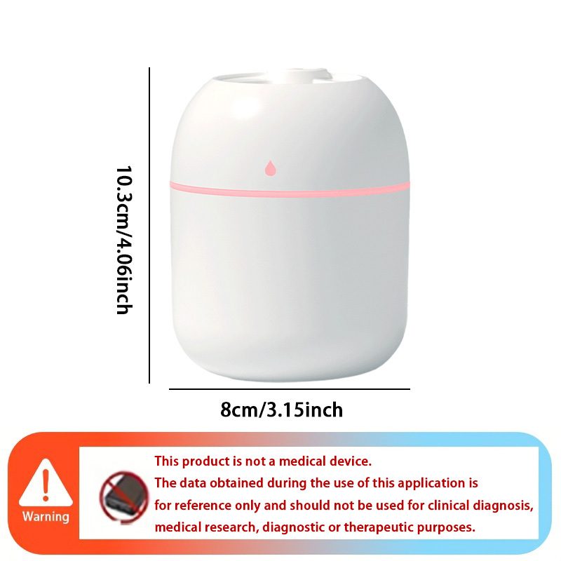 USB Night Light Humidifier - Cool Mist Multi-Scene Humidifier, Suitable for Bedroom/Living Room/Office Desk/Car Use, 36V Safe Voltage, Battery-Free Portable Design