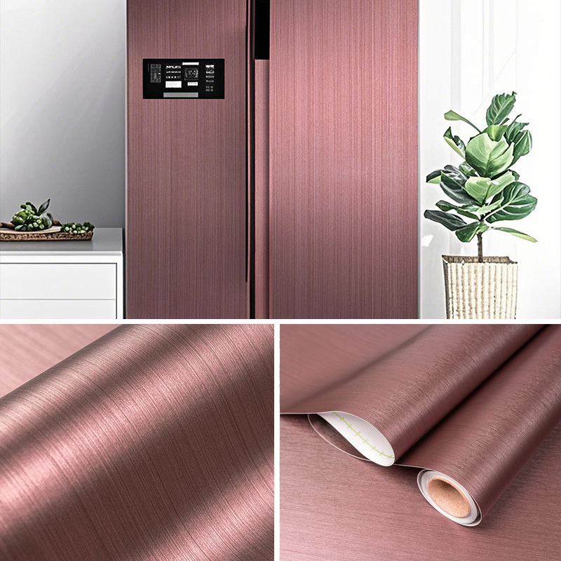 Image of 2026 New Model Pet Metal Sticker - Fireproof Brushed Stainless Steel Silvery Decorative Film For Elevator Door, Refrigerator Color Modification & Interior Ta8609-21