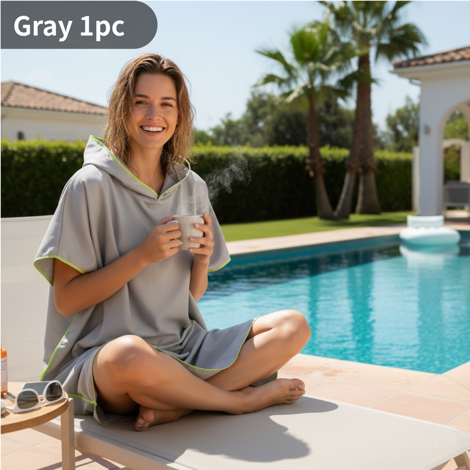 Unisex Ultra-thin Fiber Quick-dry Beach Poncho, Portable Lightweight Soft Carry-on Bathroom Robe, Surfing, Swimming, Beach Changing Pcho, Fits All, Machine Washable, Beach Additions