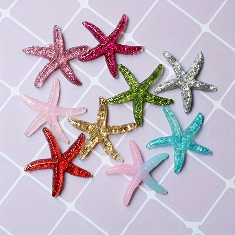 E-shop 10 Stück 1,57 Zoll Harz Seestern | Miniaturen für Zuhause, Zimmer und Party Deko, Schmuck Zubehör, Aquarium Dekoration