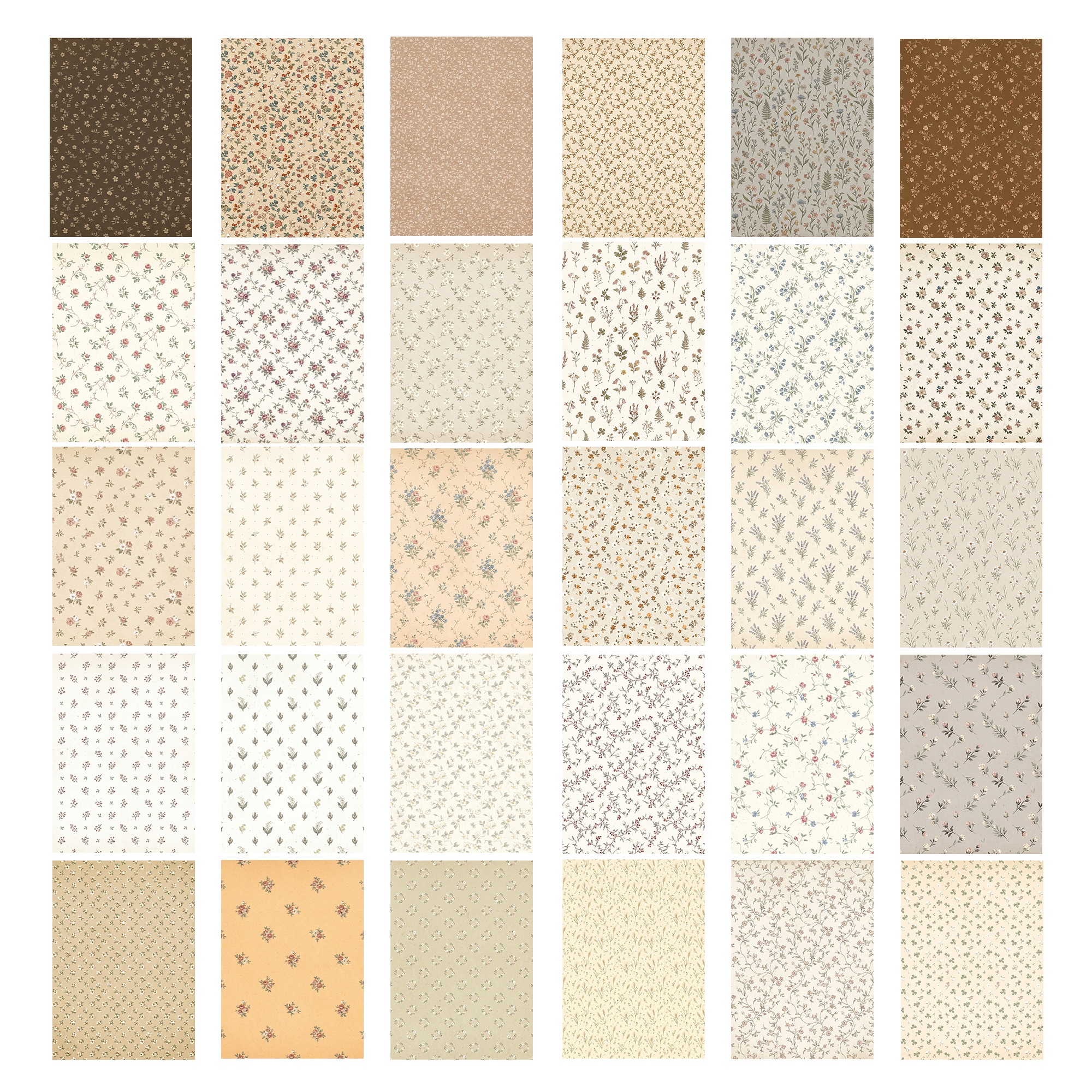 Image of Vintage Scrapbooking Paper Material, Aesthetic Decorative Sheets For Junk Journaling, High Definition Retro Patterns For Creative Crafting And Embellishment