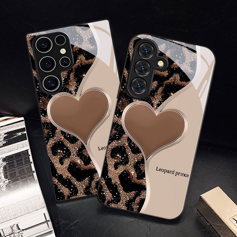 TEMU Phone Case - Leopard Print Heart Pattern Phone Case For Galaxy