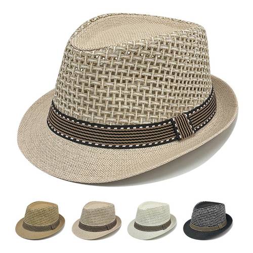 1 summer hat mens fedora hat hollow mesh breathable sun hat outdoor sunscreen sun hat breathable cool hat straw hat