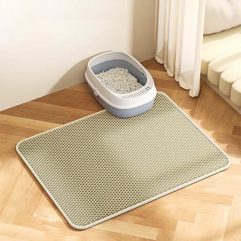 suitable for indoor cats durable and comfortable pet care double layer cat litter mat odor proof non slip and easy to   pet     accessory easy to clean material