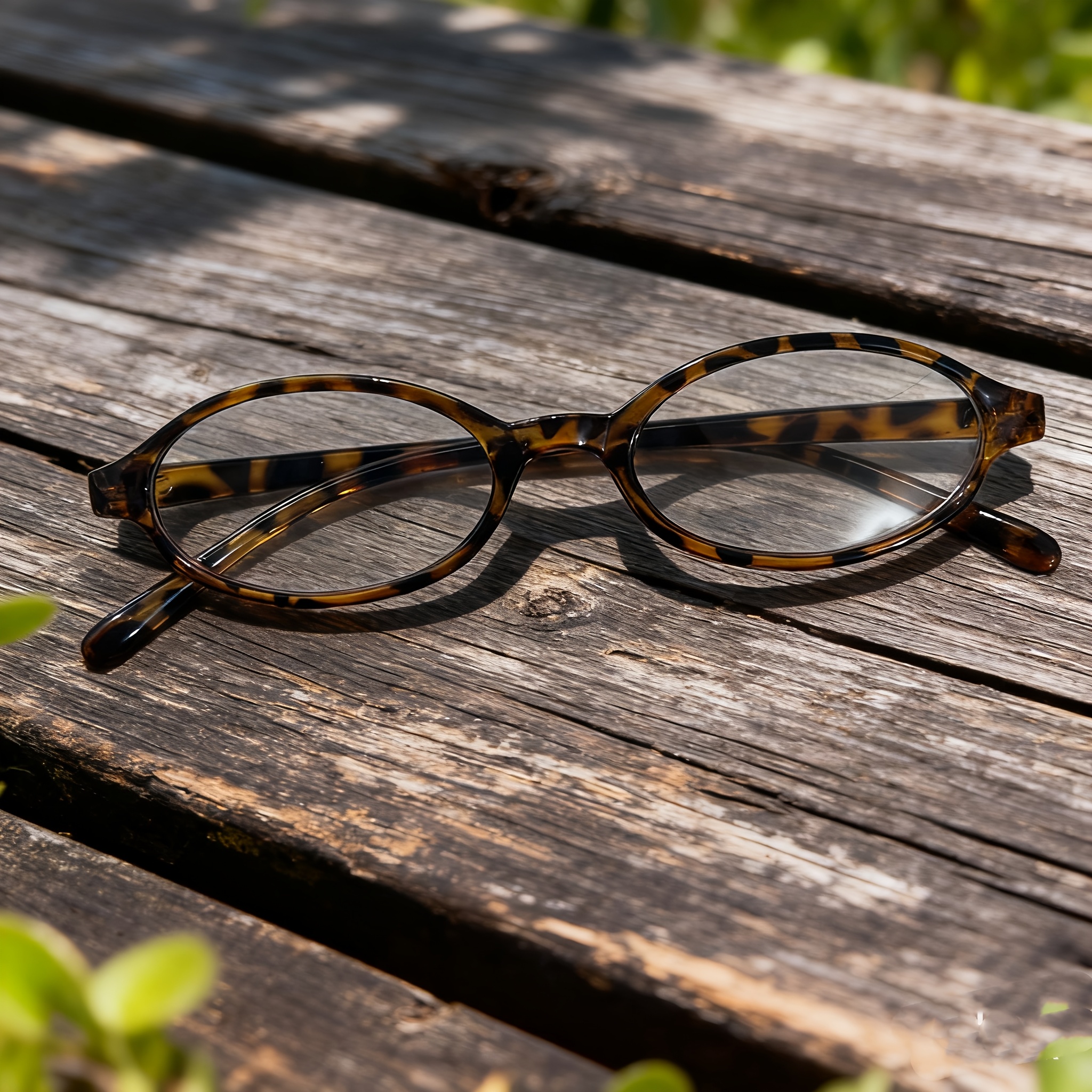 Women's Oval Small Frame Transparent Lens Glasses, Y2k Retro Fashion Glasses Round Frame Non- Glasses, With Tortoiseshell Temples, Lightweight And Durable, Suitable For Daily, School, Party Wear