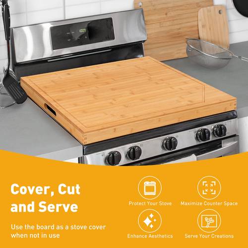 stove cover board for gas stovetop 29 5 x 21 6 bamboo noodle board electric stove cover for rv stove top extra countertop space for kitchen stovetop