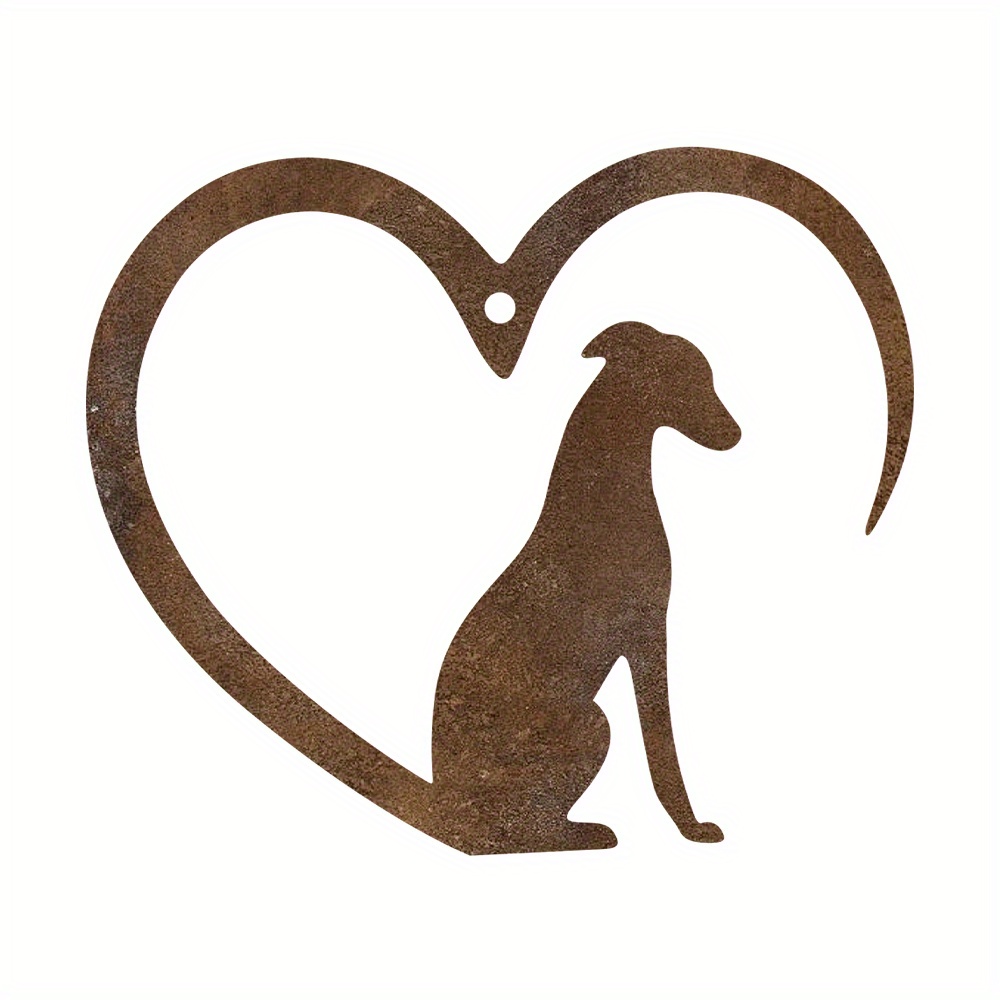 TEMU 1pc Vintage Rustic Dog Heart Ornament - Cast Iron Hanging Decoration With -great Heart, Outdoor/indoor Christmas Decor - Gift, Housewarming,