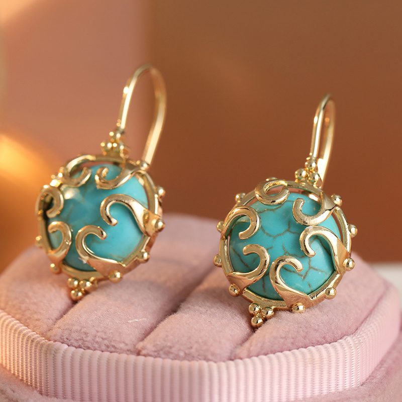 Women's Elegant Synthetic Turquoise Hook Earrings