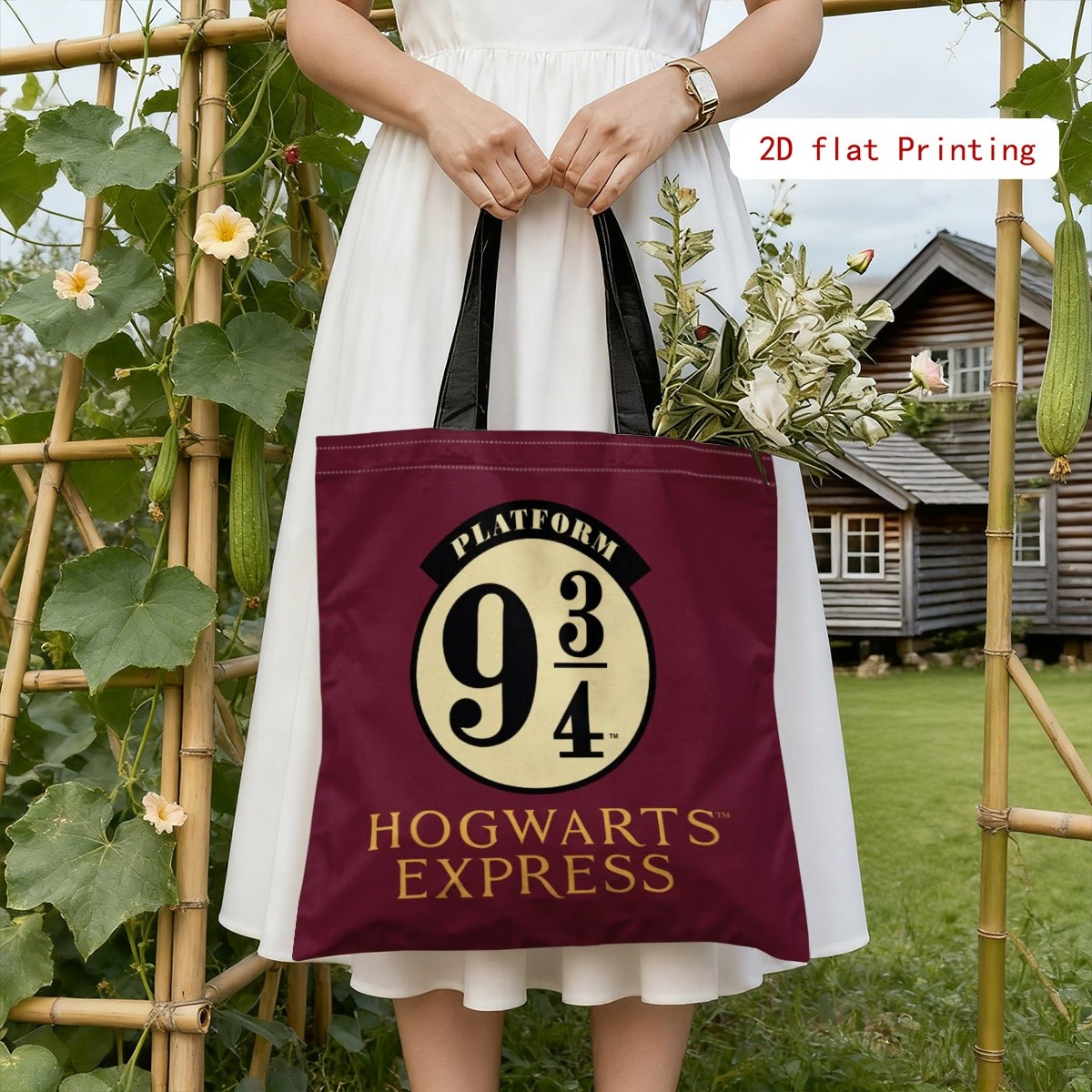 TEMU Bolso Tote de Mujer, Diseño Estampado Harry Potter Hogwarts Plataforma 9 3/4, X 15.7 Pulgadas (35 X 40 Cm) Bolso de de Gran Capacidad, para el
