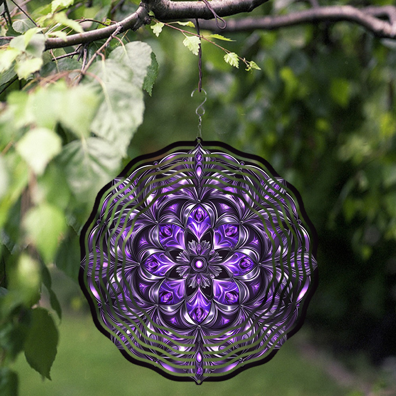 

1 Elegant Metal Wind Spinner - 3d Outdoor Garden & Yard Art, Hanging , Large Rotating Decor, No Power Required, Outdoor Wind Spinners