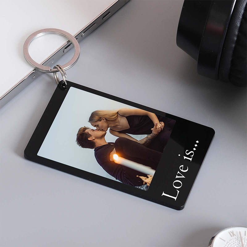 Personalized Couple Keychain, Custom Photo Strip Keychain, Valentine's