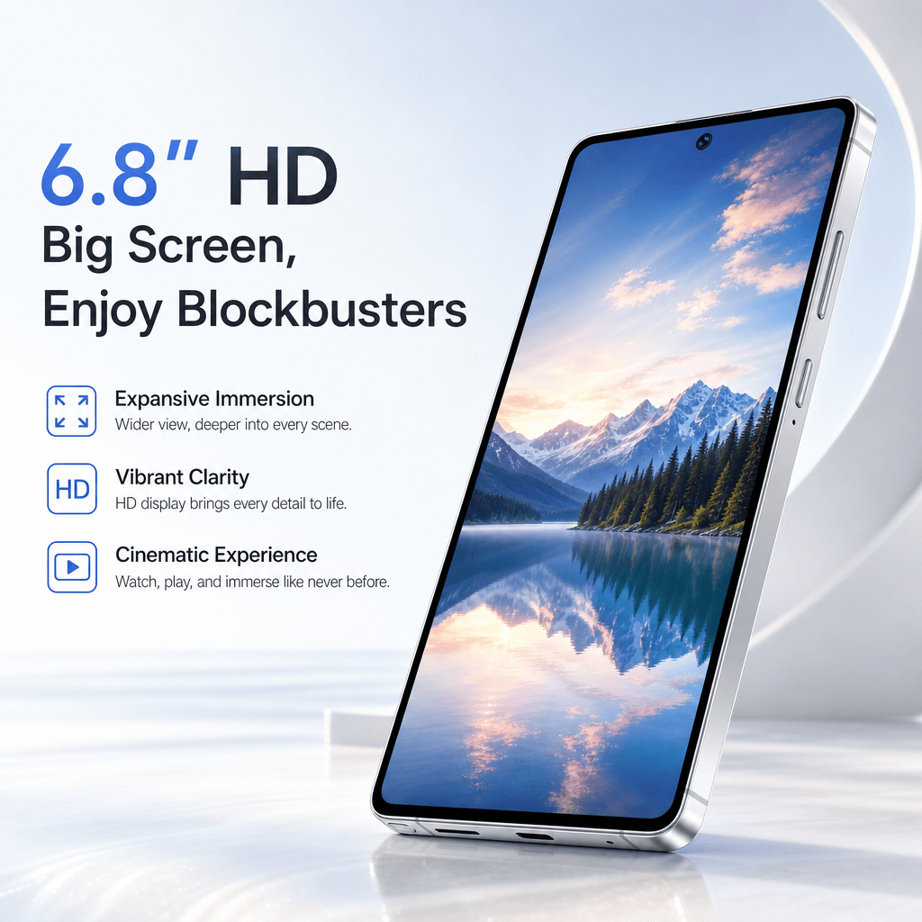 6 8 inch hd unlocked   4 64gb expandable storage   face fingerprint sensor   phone case protect film present Product details 1