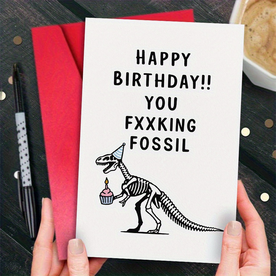 E-shop Eine lustige Geburtstagskarte mit Dinosaurier-Motiv, ideal für Freunde oder Kollegen, die einen guten Witz schätzen, während sie bedeutende