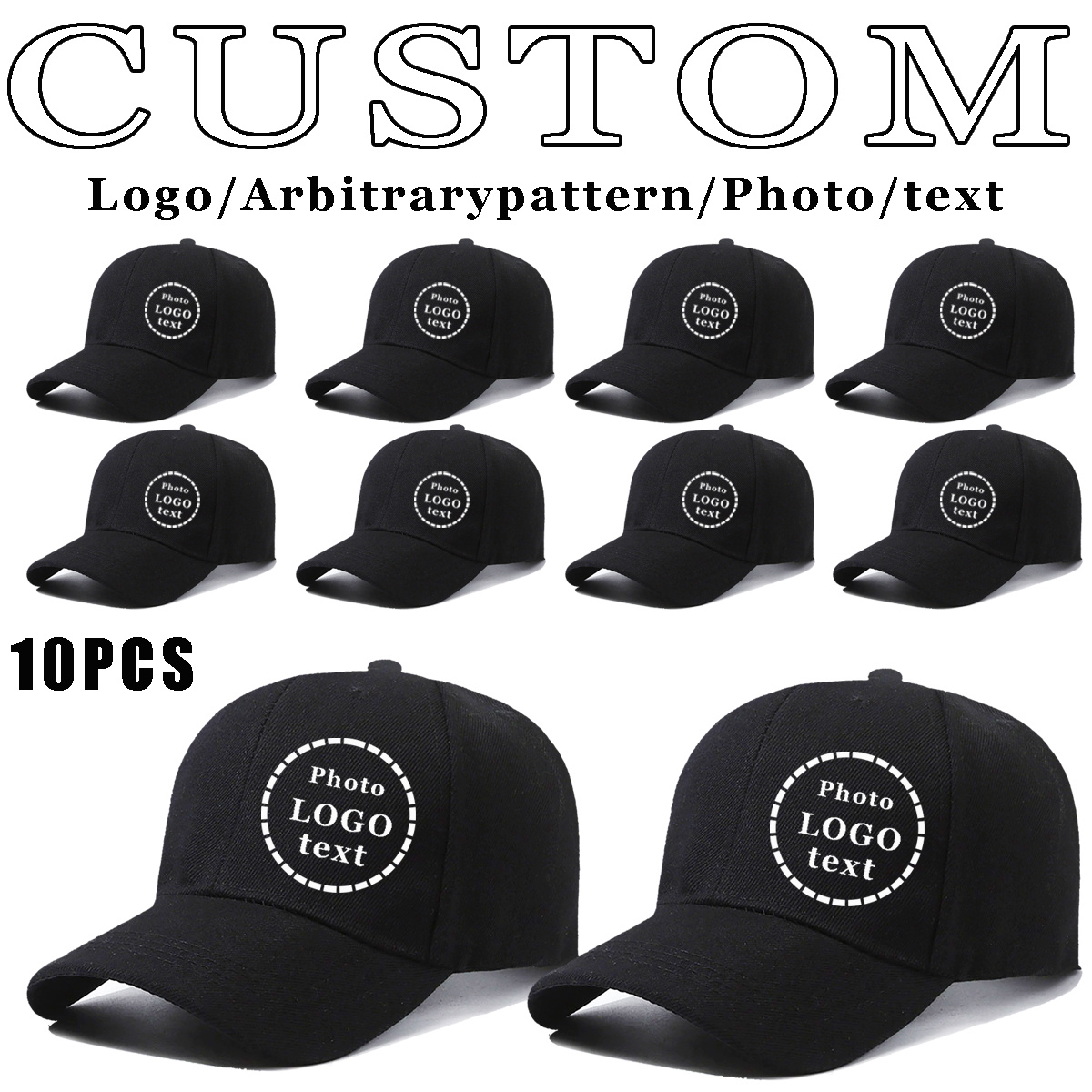 TEMU 10pcs Personalized Custom Solid Color Baseball Caps, Custom Work Duckbill Caps, Trucker Hats, Customizable With Your Logo, Suitable For Coffee