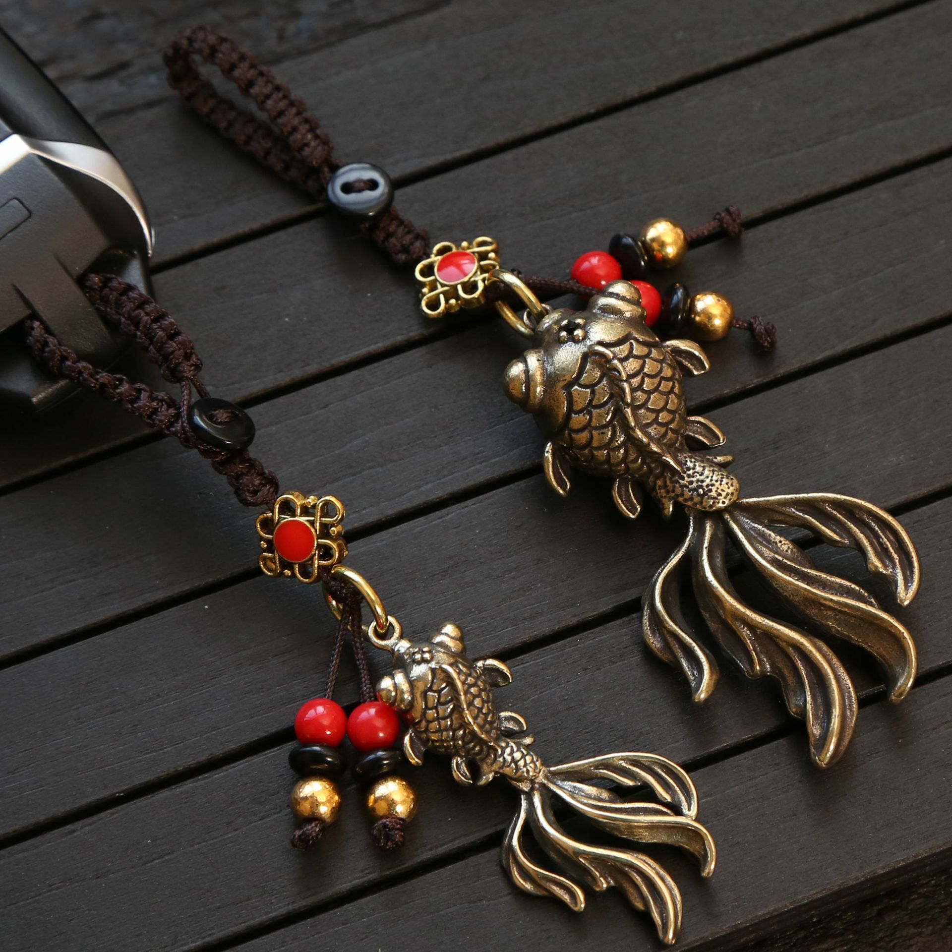 brass having   year after year tail wagging goldfish pendant car keychain chinese     and beautiful meaning key ring good quality and low price gift bag pendant