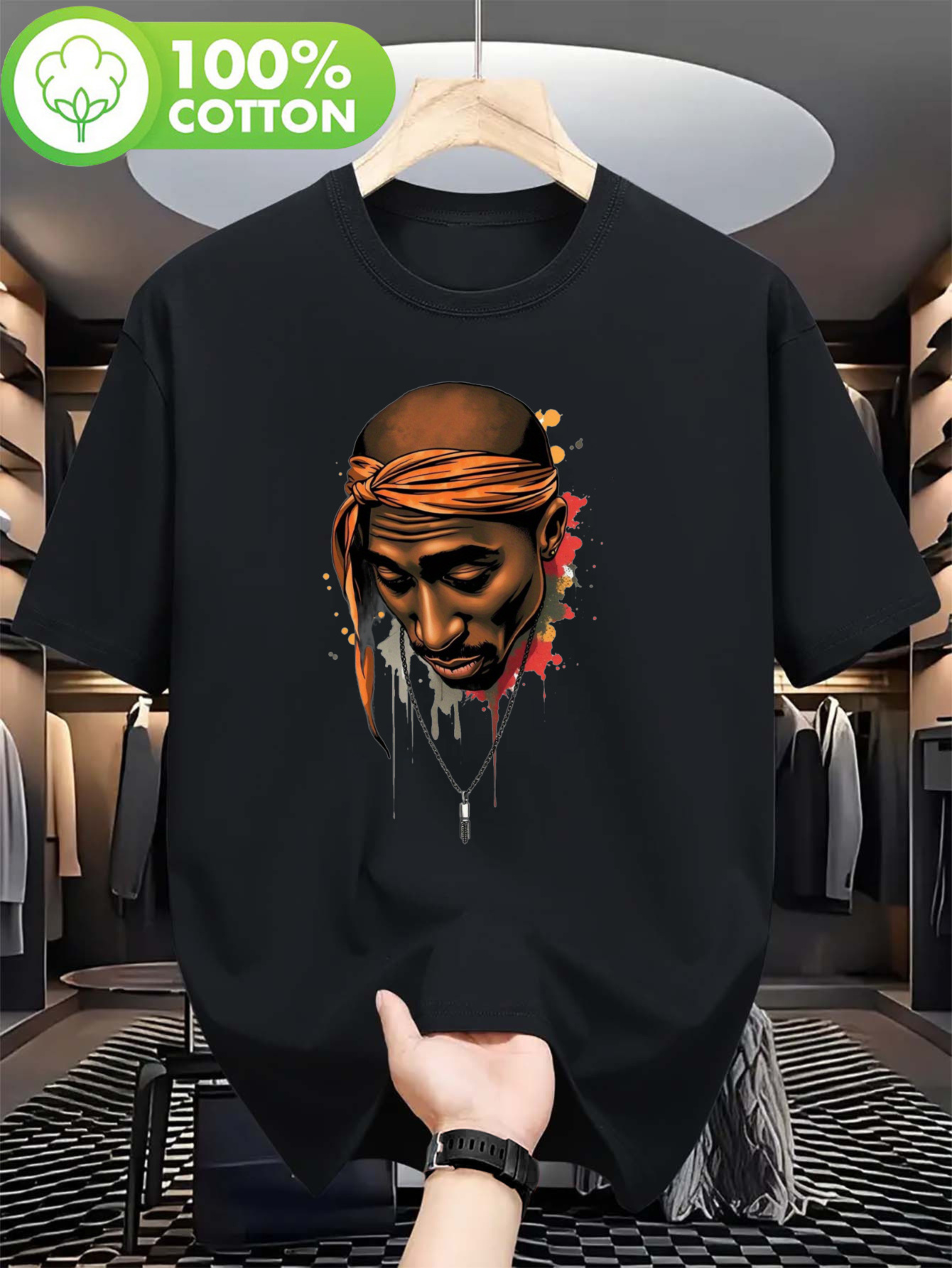 herren grafik-t-shirt - weiches, atmungsaktives elastisches material, schwarzes rap-artist-porträt t-shirt für fitnessstudio, konzerte & freizeitlook – leichtes alltags-shirt für hip-hop-fans & musikliebhaber, bequemer sitz, streetwear-stil, dehnbares material, druckoberteil,   look, stretch-material